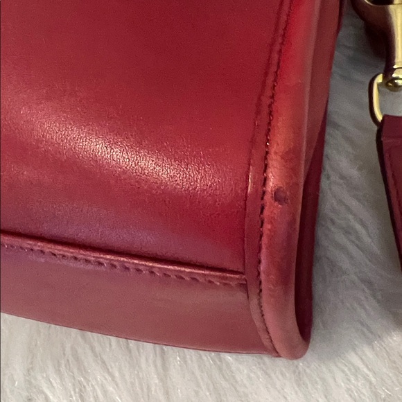 Coach Court Vintage Crossbody Bag Color Red 9870 - Picture 12 of 15